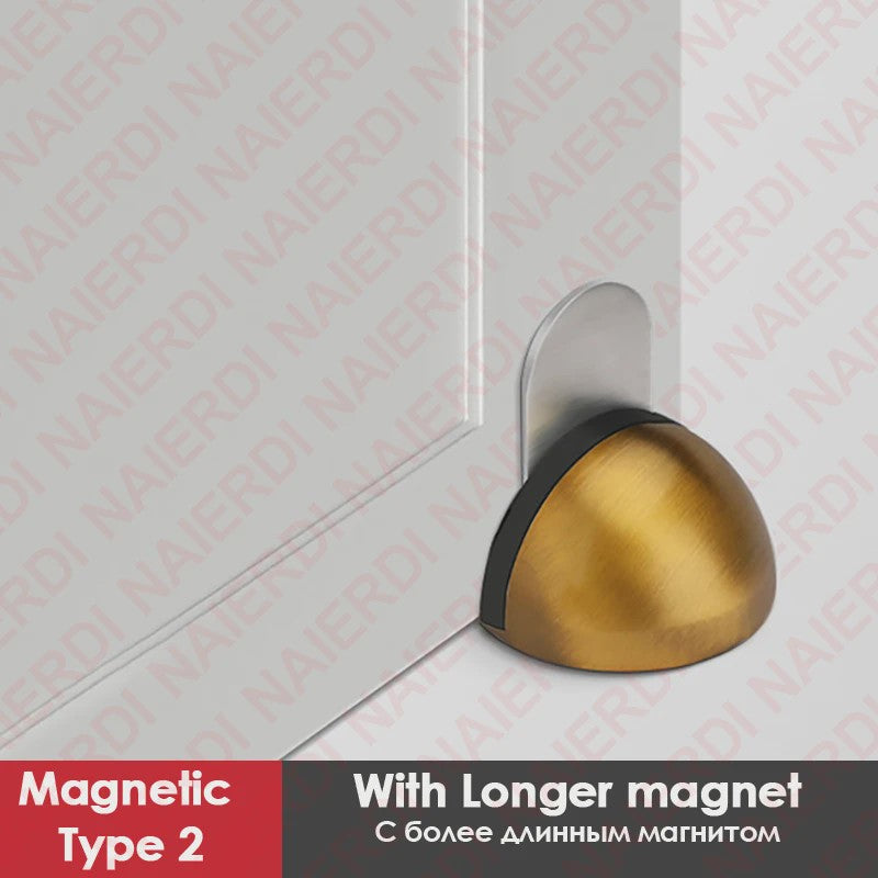 RVS Deurstopper met Sticker & Schroef - Zonder Boren, Magnetisch of Normaal