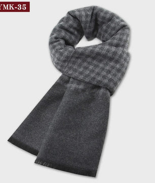 Luxe Heren Sjaal - Warme Wol & Kasjmier - Winter Ruitpatroon