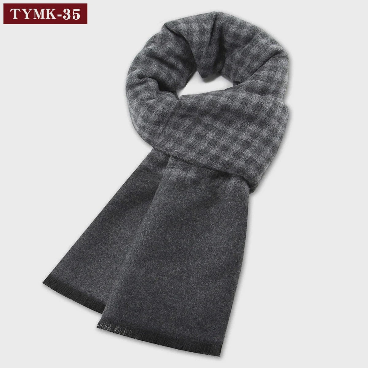 Luxe Heren Sjaal - Warme Wol & Kasjmier - Winter Ruitpatroon