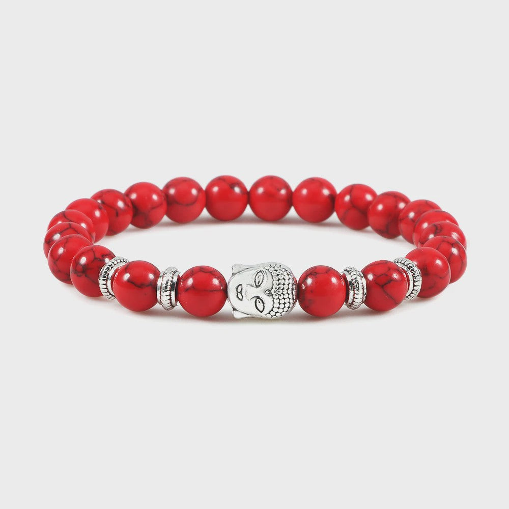 Natuurstenen Buddha Armband met Tijgeroog Kralen - Elastisch & Verstelbaar