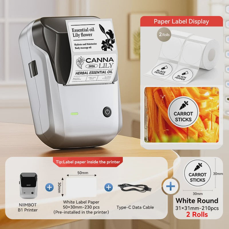 Niimbot B1 Draadloze Thermische Labelprinter - Ideaal voor Kleine Bedrijven, Huis & Cadeaus
