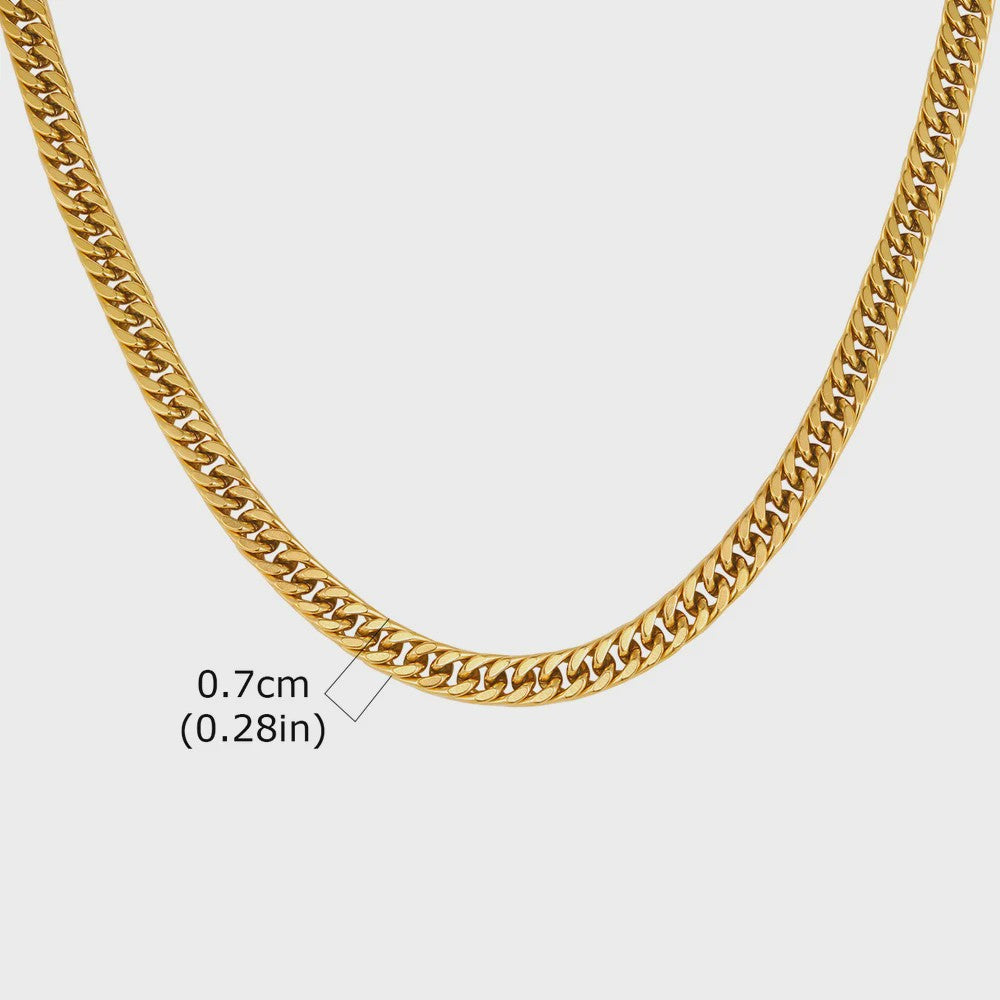 Vnox RVS Kubaanse Ketting voor Heren & Dames - 3/5/7/9mm Breed, Waterdicht & Hypoallergeen