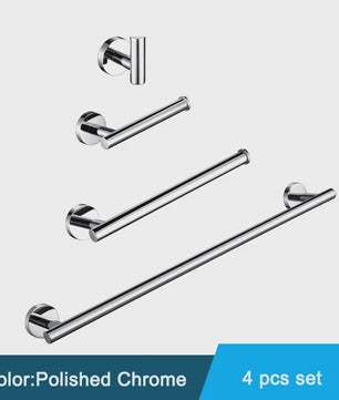 Zwarte RVS Wandmontage Set: Handdoekrek, Toiletrolhouder & Haakjes - Complete Badkamer Accessoires
