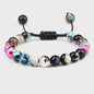 Verstelbare Natuursteen Armband - 8mm Agate & Onyx Kralen voor Mannen en Vrouwen