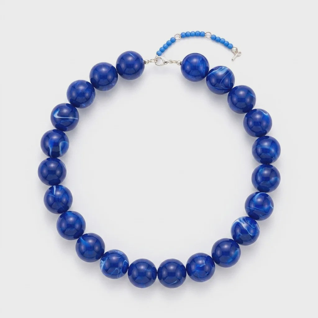 Bohemian Resin Kralen Ketting - Statement Choker met Dubbele Kleuren