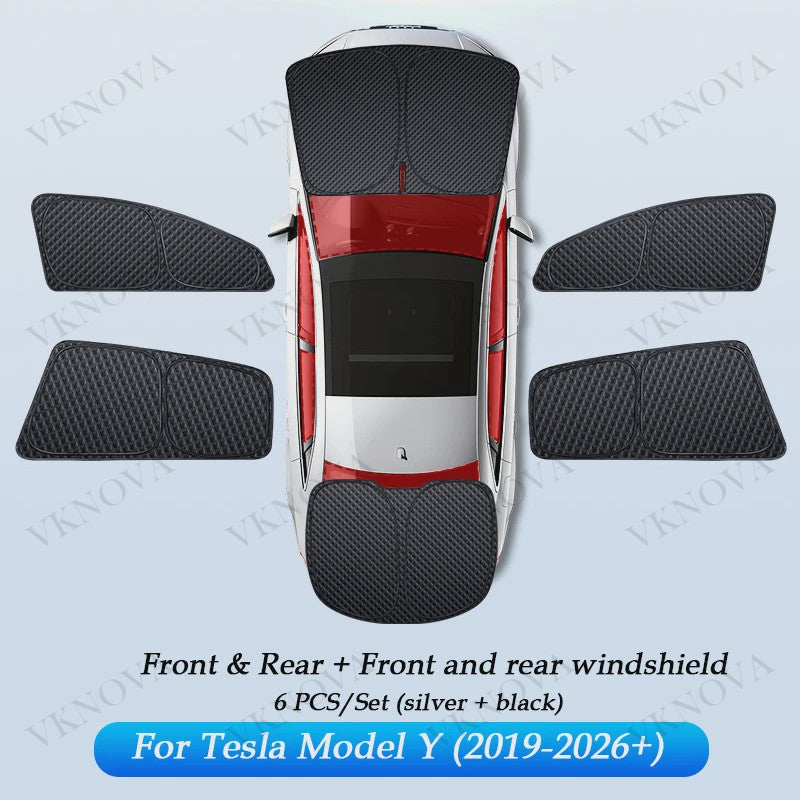 Set Zonneschermen voor Tesla Model 3/Y (2017-2025) - Privacy & UV Bescherming