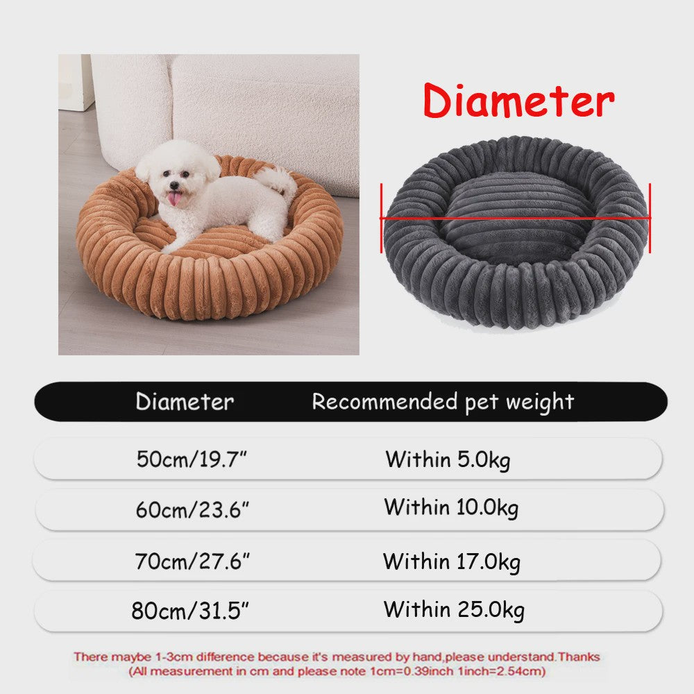 Warm & Zacht Rond Hondenkussen/Kattenmand - Pluche, Wasbaar & Comfortabel