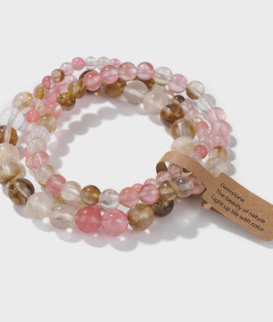 Set van 3 Natuurstenen Kralen Armbanden - Dames & Heren - 4, 6, 8 MM