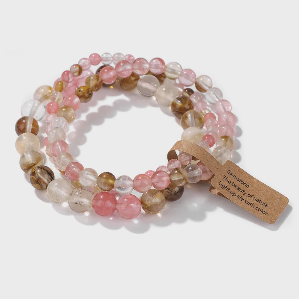 Set van 3 Natuurstenen Kralen Armbanden - Dames & Heren - 4, 6, 8 MM