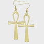 Vintage Egyptische Ankh Kruis Ketting - Grote Hanger met Lange Ketting