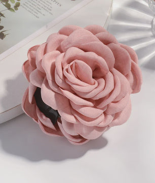 Bloem Haarclip Dames - Katoen Stof Rozen Klip - Medium Maat - Koreaanse Stijl Haarsieraad