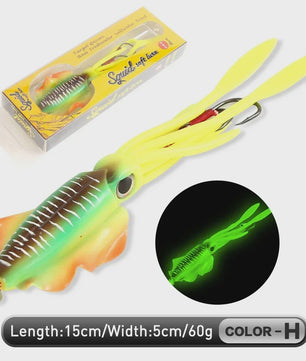 Zachte Inktvis Kunstaas 60g Luminous UV - Diepzee Vissen Trolling Lure