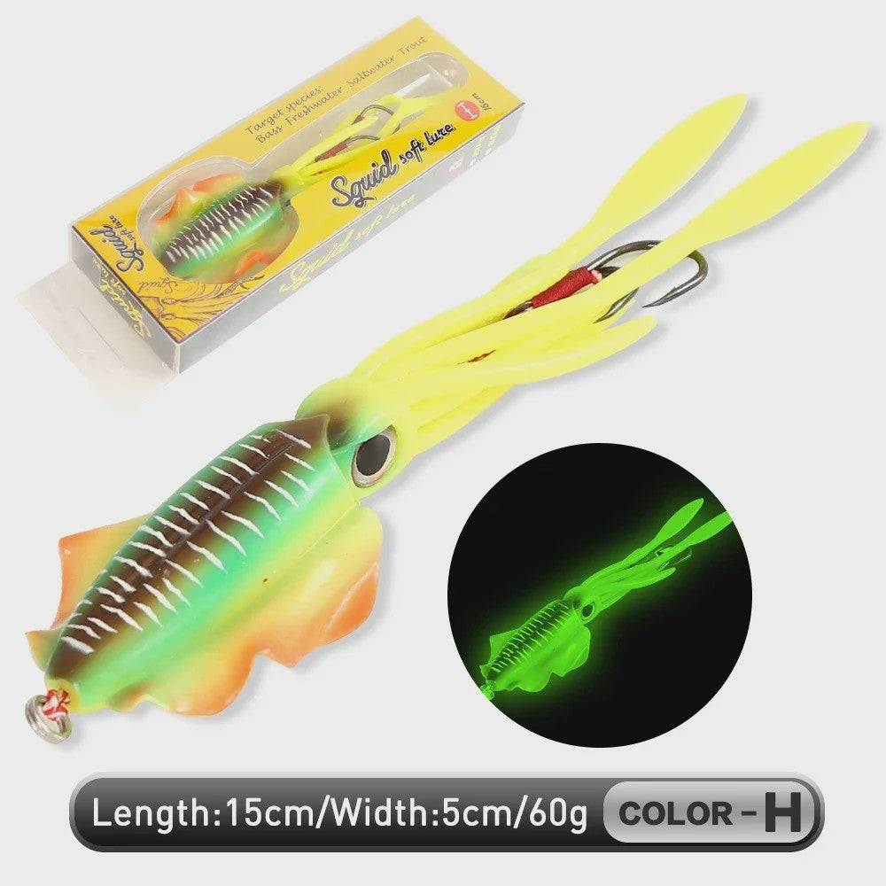 Zachte Inktvis Kunstaas 60g Luminous UV - Diepzee Vissen Trolling Lure