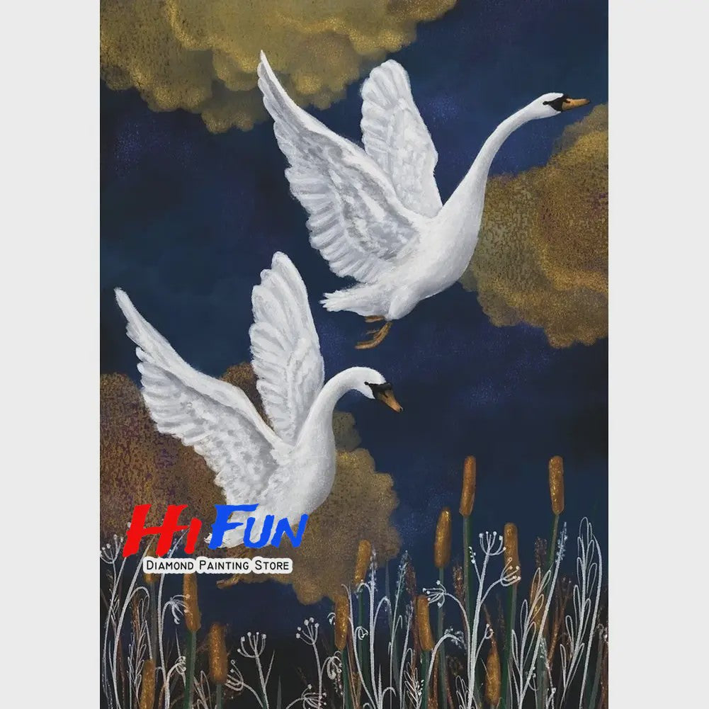 Diamond Painting Ooievaar Kustvogel - Volledige Ronde Diamanten Borduurkit voor Muurkunst