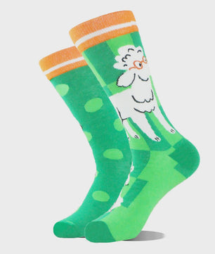 Grappige Heren Sokken met Dierenprint - Katoen, Mid-Length, Asymmetrisch Design