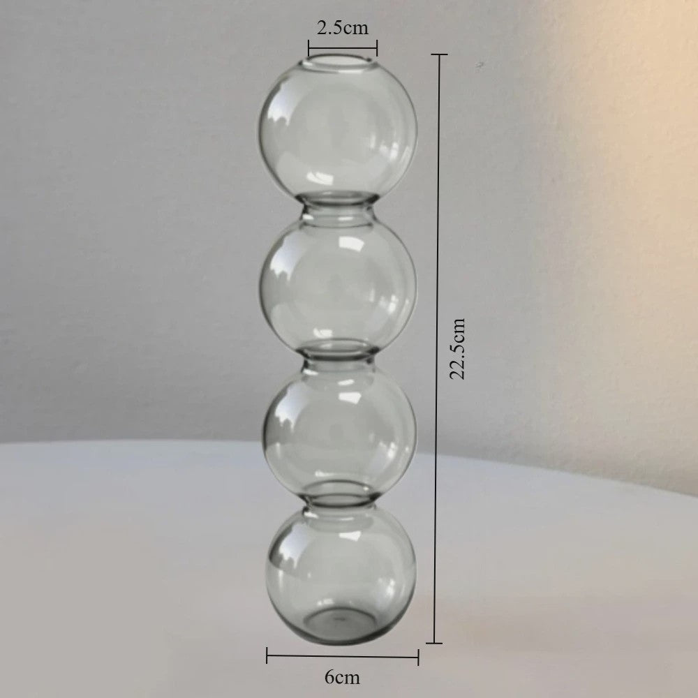 Nordic Kleurrijke Glazen Vaas - Bubble Design voor Hydroponische Planten & Bloemen
