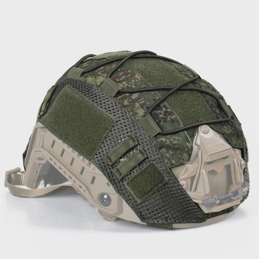 Tactische Helm Cover met Elastisch Koord voor Fast Helm - Airsoft & Paintball Camouflage