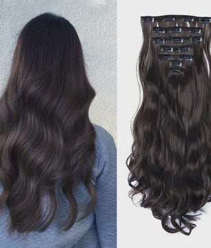 Clip-in Haarverlenging 7 Delig - 55cm Lang Krullend Synthetisch Haar