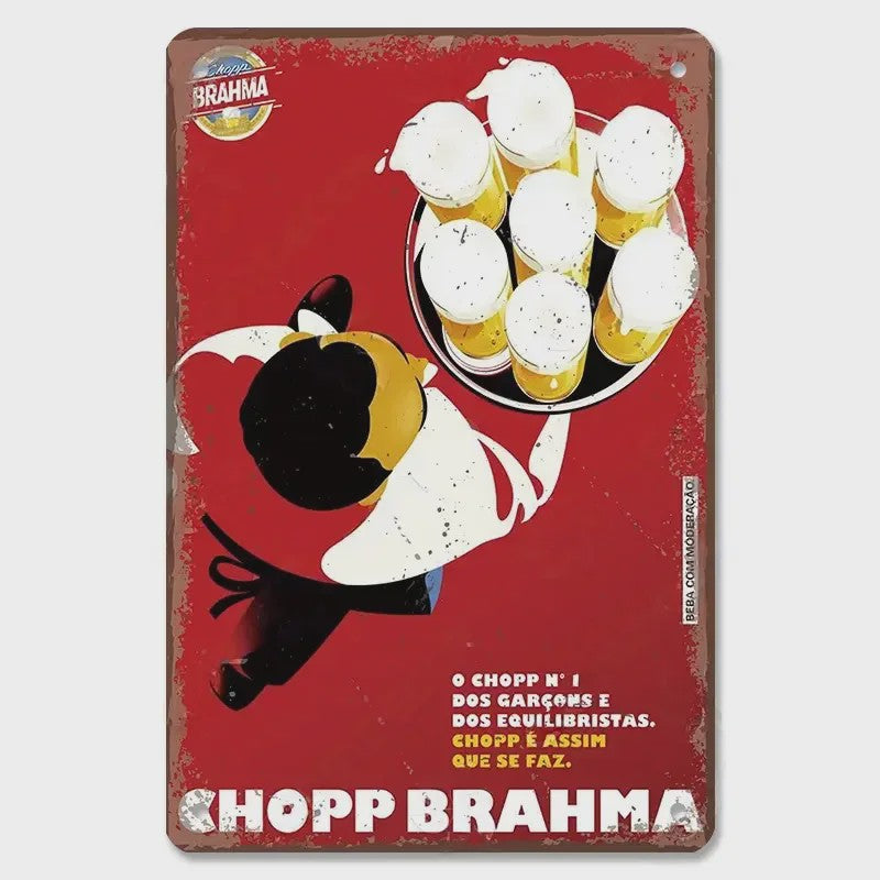 Retro Metal Bier Merk Poster - Decoratie voor Man Cave, Bar & Club