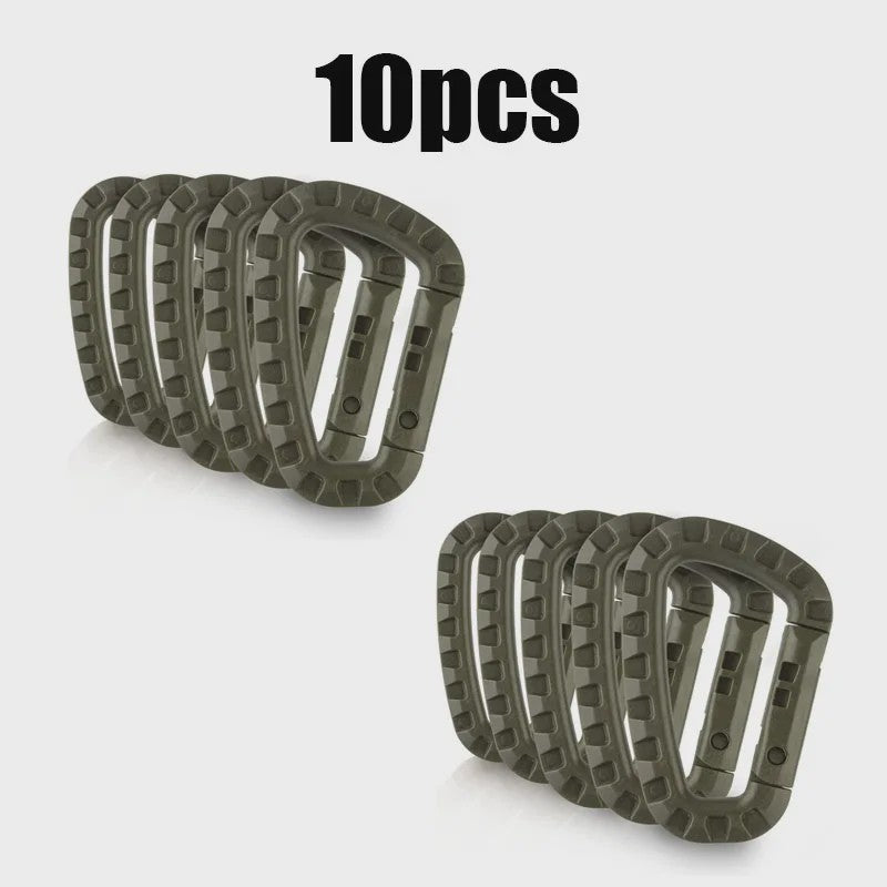 Tactische D-vormige Plastic Karabijnhaak - Set van 5, 10, 15 of 20 stuks - Outdoor & Camping Gear