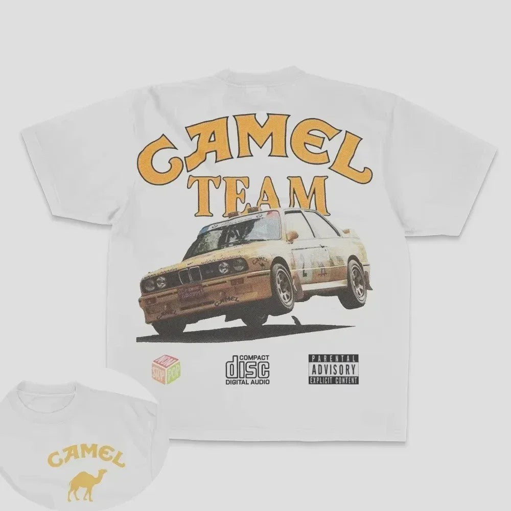 Retro Camel Cigarettes T-Shirt - Vintage Oversized Unisex Kleding
