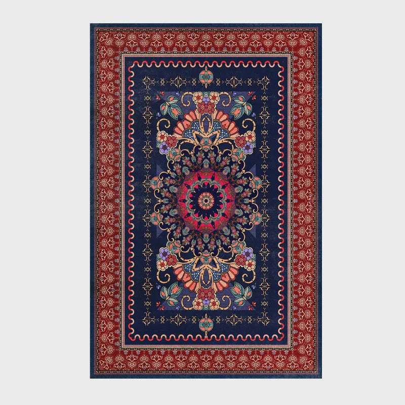 Wasbaar & Opvouwbaar Perzisch Retro Vloerkleed | Zacht Imitatie Kasjmier voor Woonkamer, Slaapkamer & Hal