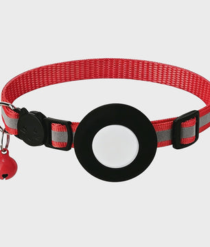 Verstelbare Airtag Kattenhalsband met Veiligheidsgesp, Bel & Reflectie - Anti-Verlies Tracker Houder