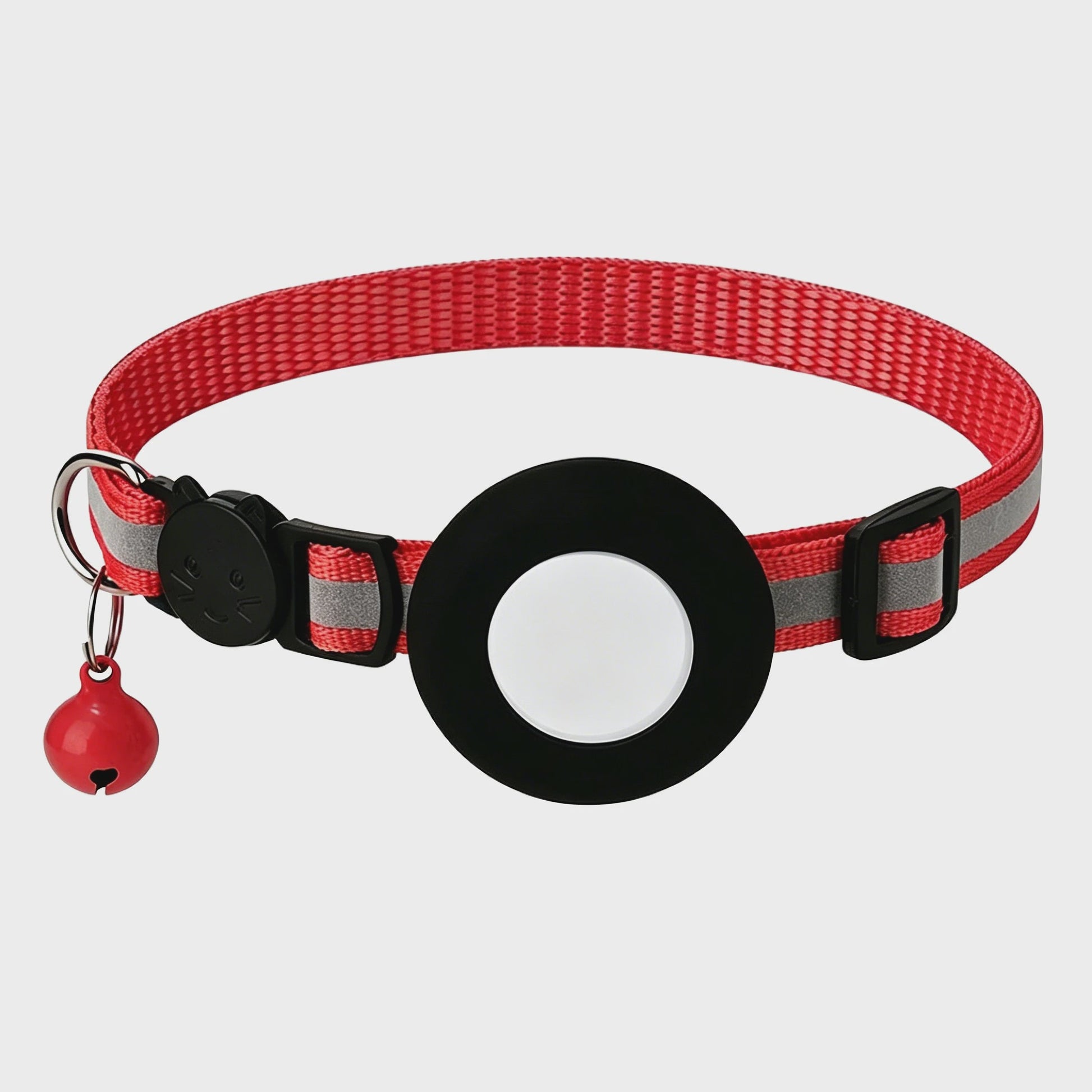 Verstelbare Airtag Kattenhalsband met Veiligheidsgesp, Bel & Reflectie - Anti-Verlies Tracker Houder