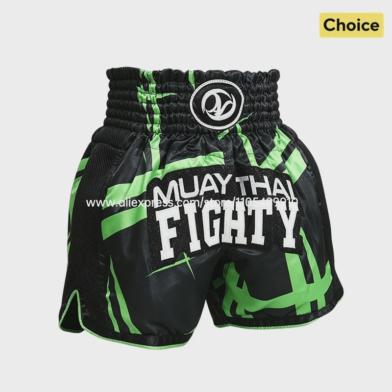 Muay Thai Bokshort Satin met Mesh Panel - Unisex & Kinderen