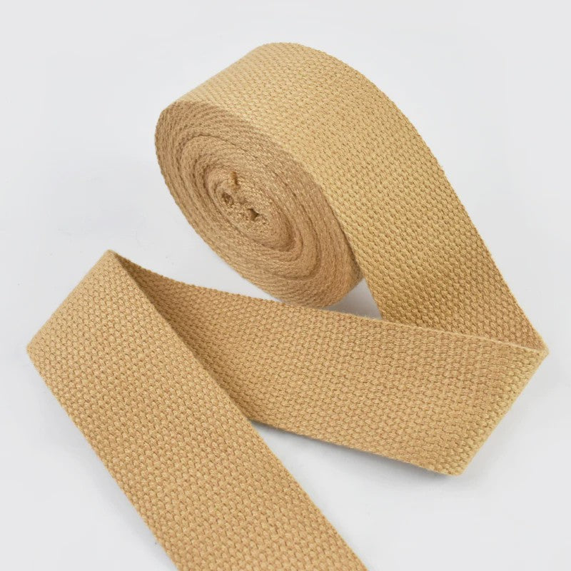 4 Meter Katoenen Band - 1.3mm Dikke Webbing voor Tassen, Riemen & DIY Projecten (20-50mm Breed)