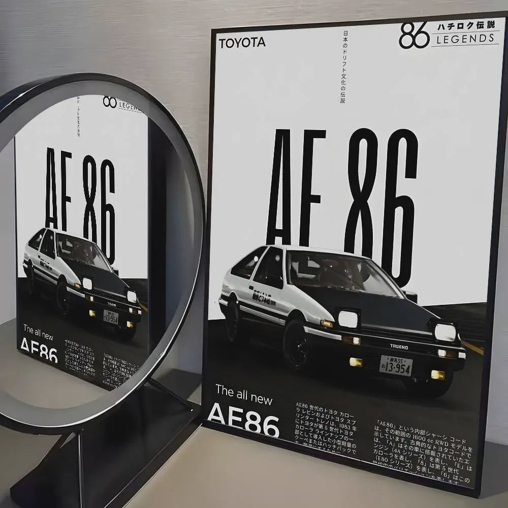 Initial D AE86 JDM Poster - Iconische Auto Kunst voor de Fan