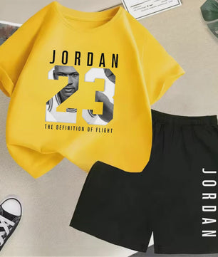 Kinder T-shirt en Short Set - Zomer Sportieve Mode met Grafische Print