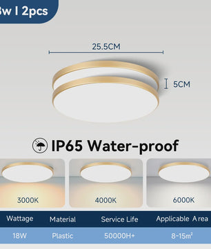 Waterdichte LED Plafondlamp Rond - 18W/30W/40W - IP44 - Keuken, Badkamer, Woonkamer