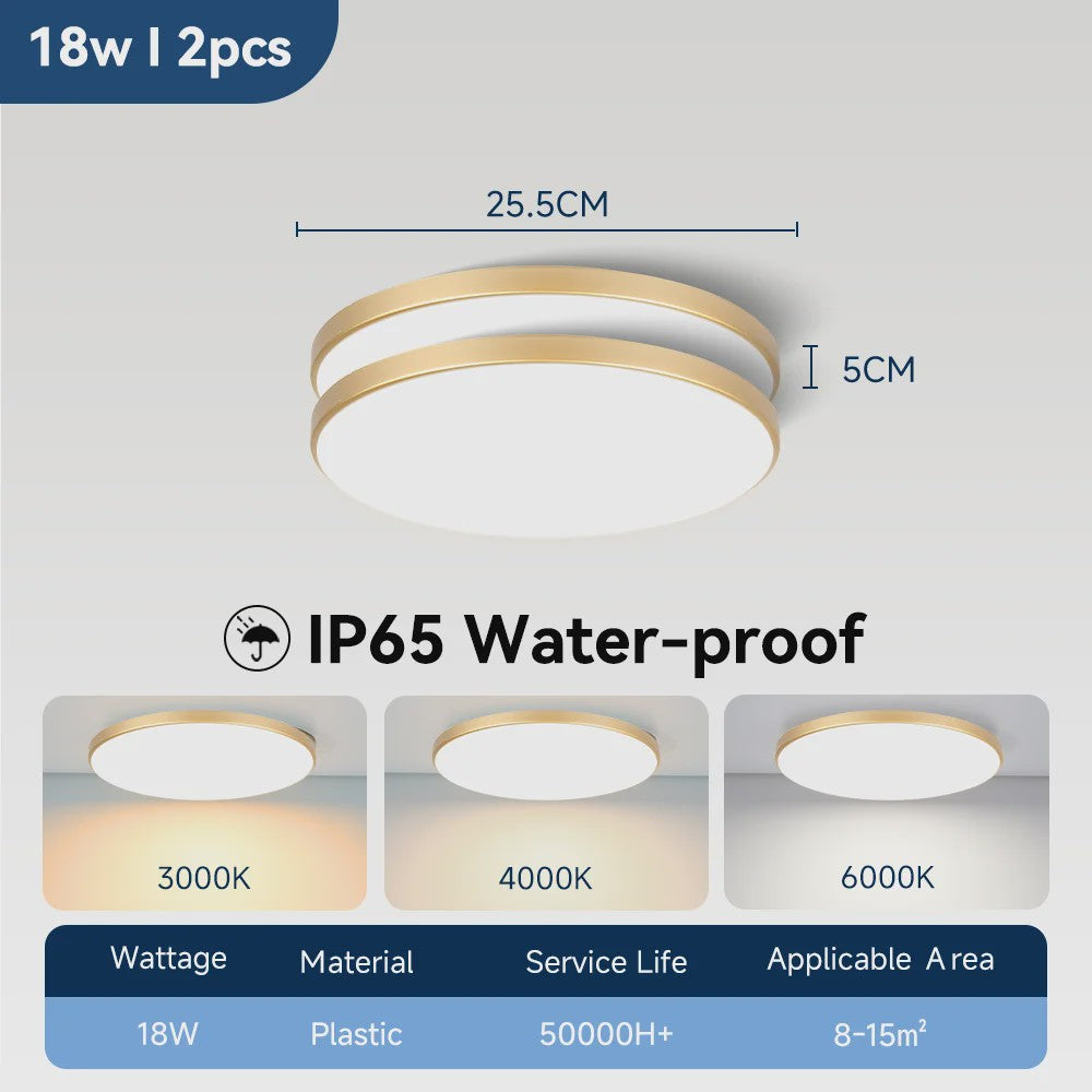 Waterdichte LED Plafondlamp Rond - 18W/30W/40W - IP44 - Keuken, Badkamer, Woonkamer