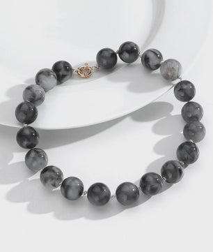 Trendy Multicolor Statement Ketting met Grote Ronde Kralen - Handgemaakt