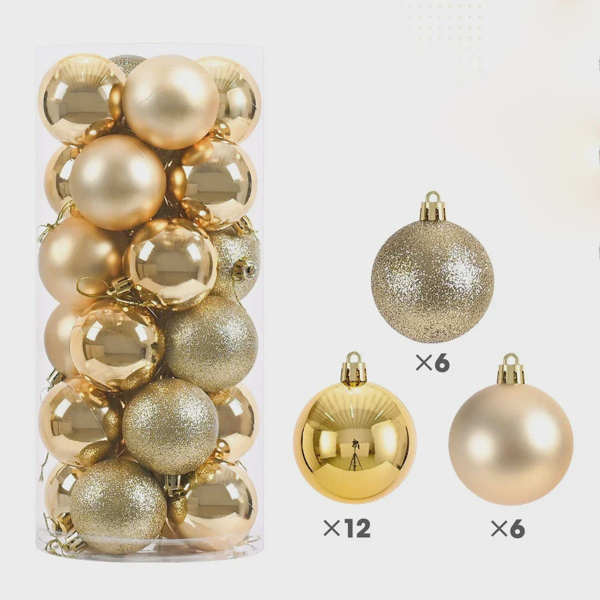 24x Kerstballen Set - 3/4/6cm - Multicolor & Glitter - Kerstboom Decoratie