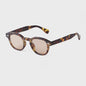 Vintage Zonnebril Dames Heren - Retro Rond Montuur met Gele & Blauwe UV400 Lenzen