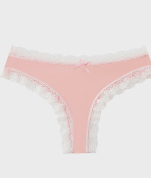 Dames Kant & Luipaardprint Thong Panties - Sexy, Ademend & Comfortabel Ondergoed