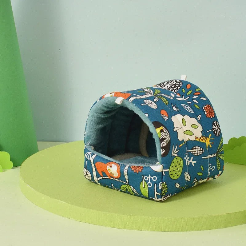 Schattig Cartoon Nestje voor Kleine Huisdieren - Warm & Zacht Hamsterhuisje