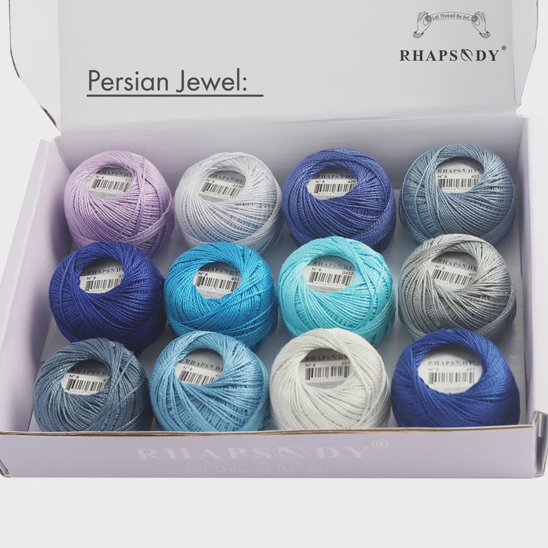 Rhapsody Pearl Cotton Garen Set - Maat 8 - 12 Bollen voor Haken, Borduren & Knutselen