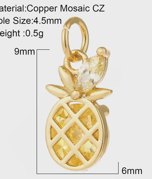 Gouden Bedeltjes voor Sieraden Maken: Cactus, Kers, Paddenstoel, Bloem & Fruit