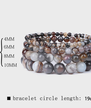 Handgemaakte Natuursteen Armbanden - Onyx & Agate Kralen - Yoga & Reiki Energie - Unisex 19cm