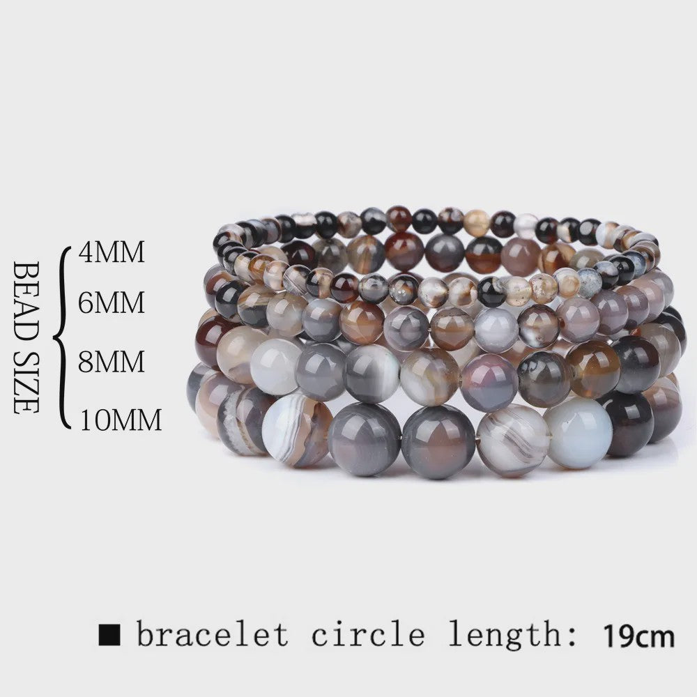 Handgemaakte Natuursteen Armbanden - Onyx & Agate Kralen - Yoga & Reiki Energie - Unisex 19cm