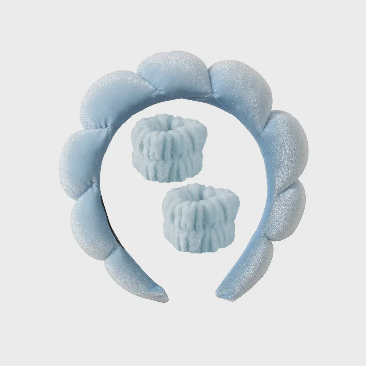 Cosmetische Puffy Hoofdband en Polsbandjes Set - Microfiber voor Gezichtswas & Make-up