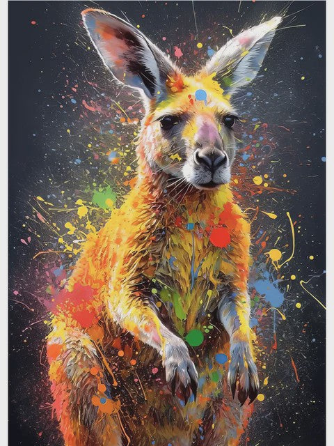Abstracte Dieren Canvas Poster: Leeuw, Tijger, Aap, Uil - Muurdecoratie Woonkamer