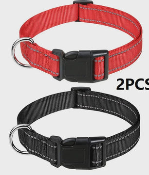 Verstelbare Halsband voor Honden en Puppies met Reflecterende Strepen - Veilig en Comfortabel