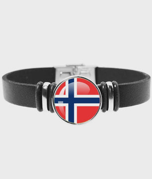 Leren Armband met Vlag van [Land] - Stijlvolle Bangle voor Dames en Heren