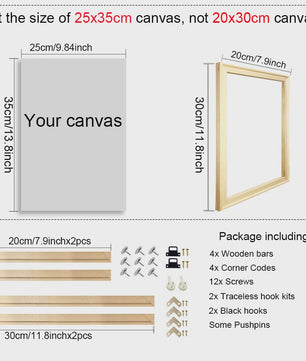Houten Canvas Frame 35x55cm & 40x60cm - Perfect voor Schilderen & Posters