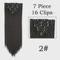 24 Inch Clip-in Haarverlenging - 7 Delig Set met 16 Clips - Synthetisch Recht Haar (Blond & Zwart)