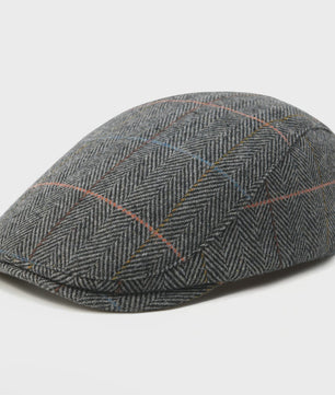 Heren Visgraat Wolmix Flat Cap - Stijlvolle Newsboy & Gatsby Pet voor Winter & Outdoor